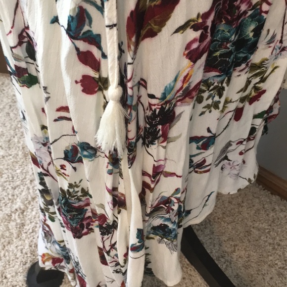 Plums and teal colors high low dress - Picture 4 of 7